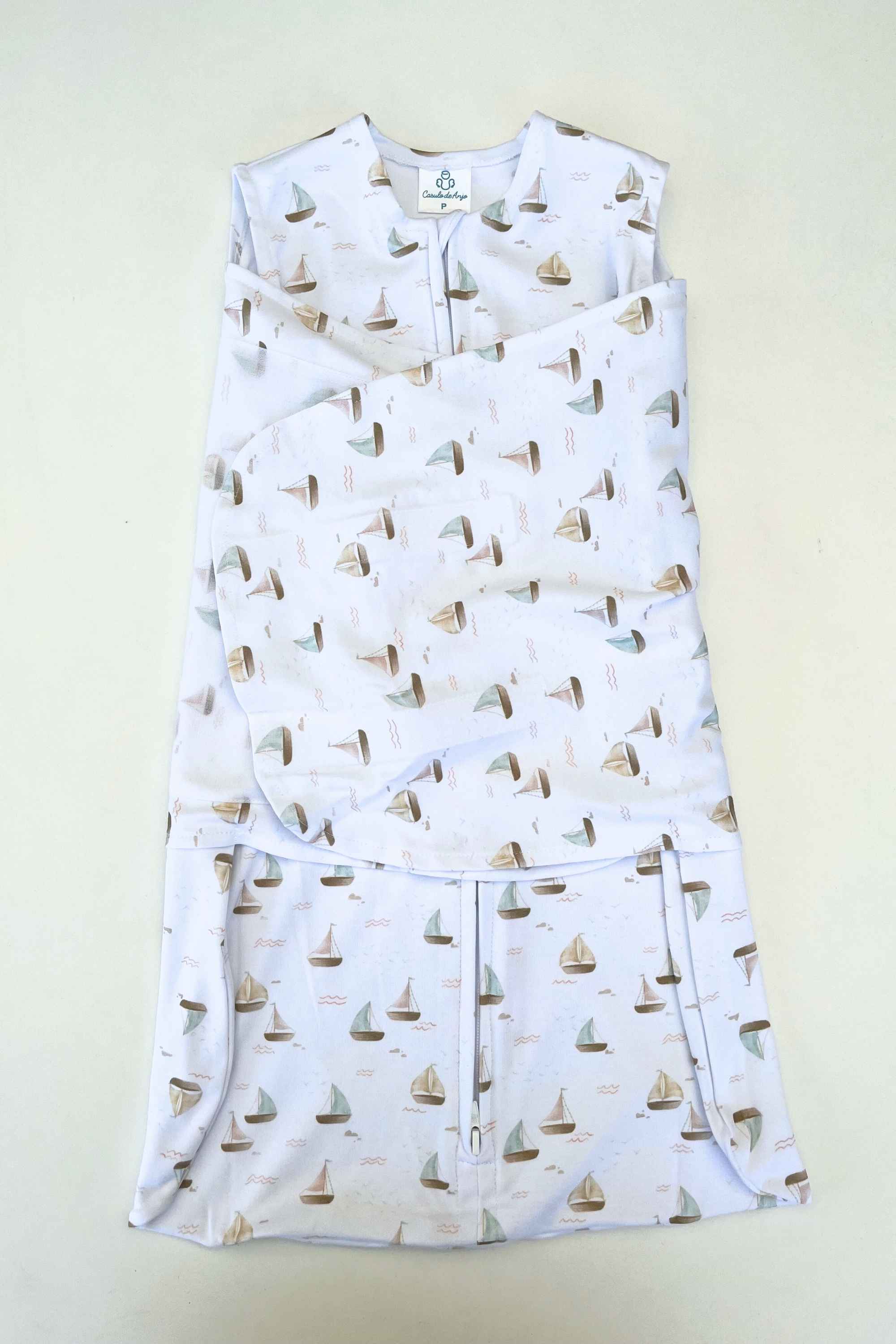 Saco de Dormir Swaddle em Algodão Egípcio Barquinhos